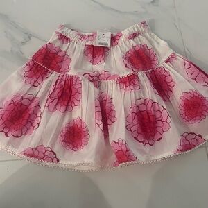 Jcrew Crewcuts Girls Pink & White Floral Skirt, Size 10, NWT